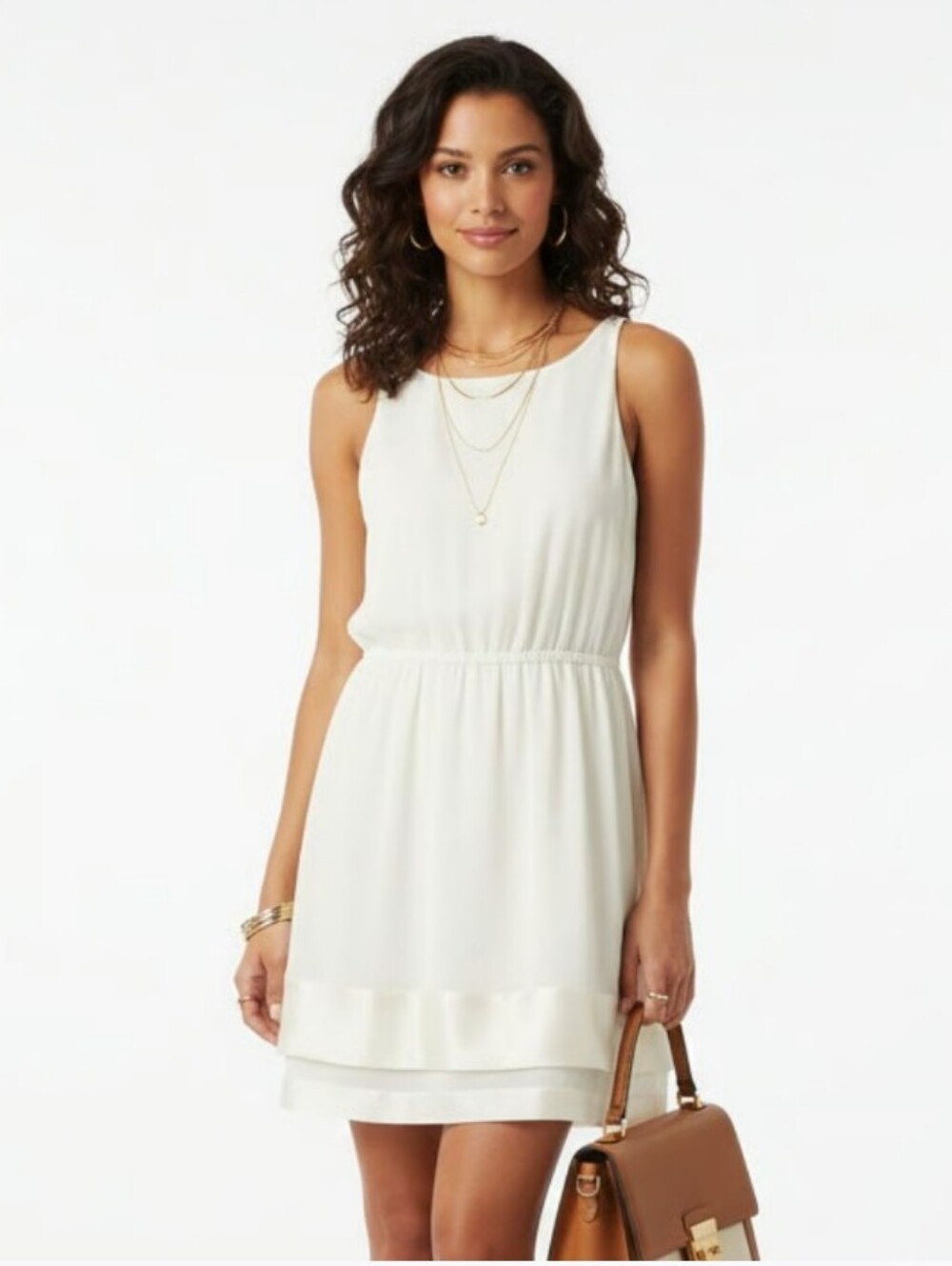 Silk Ivory Sleeveless Banana Republic Dress 8P